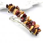 Заколка для волос с натуральной яшмой мукаит 6*1,5*1,5см