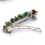 Заколка для волос с агатом моховым 6*1,5*1,5см