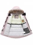 Парка зимняя подростковая для девочки с капюшоном и мехом розового цвета 9532R