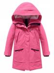 Парка зимняя подростковая для девочки с капюшоном розового цвета 9538R