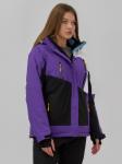 Горнолыжная куртка женская зимняя темно-фиолетового цвета 7081TF