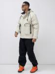 Куртка молодежная мужская зимняя с капюшоном бежевого цвета 25313_1B