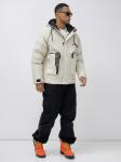 Куртка молодежная мужская зимняя с капюшоном бежевого цвета 25313_1B