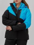 Горнолыжная куртка женская зимняя синего цвета 707S