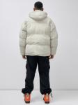Куртка молодежная мужская зимняя с капюшоном бежевого цвета 25307B