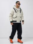 Куртка молодежная мужская зимняя с капюшоном бежевого цвета 25355B