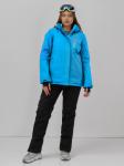 Горнолыжная куртка женская зимняя синего цвета 7015_1S