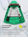 Куртка парка зимняя детская подростковая для девочки с капюшоном и мехом зеленого цвета 9442Z