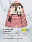 Куртка парка зимняя подростковая для девочки с капюшоном и мехом розового цвета 9446R
