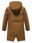Парка зимняя подростковая для мальчика с капюшоном коричневого цвета 9539K