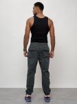 Джинсы карго мужские с накладными карманами темно-серого цвета 2417TC