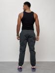 Джинсы карго мужские с накладными карманами темно-серого цвета 2419TC