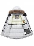 Парка зимняя подростковая для девочки с капюшоном и мехом серого цвета 9532Sr