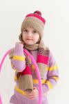 Комплект шарф и шапка Помпошка малина