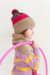 Комплект шарф и шапка Помпошка малина