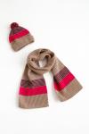 Комплект шарф и шапка Помпошка малина