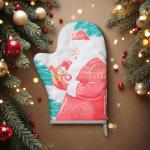 Варежка-прихватка новогодняя «Доляна. С новым годом», 20?28 см, 35% хлопок, 65% п/э, ватин 250 г/м?