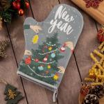 Варежка-прихватка New year 20?28 см, саржа, 100% хлопок, ватин 250 г/м?