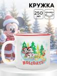 Кружка керамическая новогодняя Holidays, Микки Маус и друзья, 250 мл