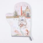 Варежка-прихватка новогодняя «Этель. Звери в городе» 20?28 см, 100% хлопок, ватин 250 г/м?