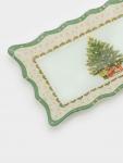 Блюдо новогоднее сервировочное Доляна «Рождественская ель», 25?15 см, стекло, белое, зелёное