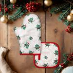 Набор подарочный «Этель» Christmas melody, варежка 20?28 см, прихватка 19?19 см, хлопок 100%