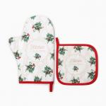 Набор подарочный «Этель» Christmas melody, варежка 20?28 см, прихватка 19?19 см, хлопок 100%