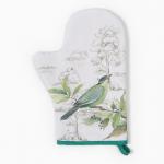 Варежка-прихватка «Этель. Птицы», 20?28 см, саржа, 100% хлопок, ватин 250 г/м?