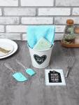 Набор подарочный «Доляна» Sweet home, МИКС: полотенце, кухонная лопатка, кисть, венчик, губка