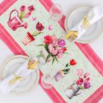 Дорожка на стол Этель «Тюльпаны» 30?70 см, 100% хлопок, саржа 190 г/м?, розовая