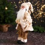 Дед Мороз под ёлку «Зимнее волшебство. Новогодняя игрушка в колпачке, с подарком», 47 см, бело-золотой