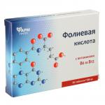 БАД Фолиевая кислота с витаминами В6 и В12, 50табл по 100мг