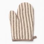 Варежка-прихватка «Доляна. Полоса», коричневая, 25?17 см, 50% п/э, 50% хлопок