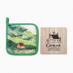 Набор кухонный «Доляна. Счастье»: прихватка, подставка