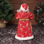 Дед Мороз под ёлку «Зимнее волшебство. Новогодняя игрушка в красной шубе, с посохом», 39 см, двигается, красный