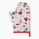 Варежка-прихватка «Доляна. Грибы», 20?28 см, 35% хлопок, 65% п/э, ватин 250 г/м?