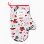 Варежка-прихватка «Доляна. Грибы», 20?28 см, 35% хлопок, 65% п/э, ватин 250 г/м?