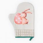 Варежка-прихватка «Этель. Пасхальный кролик», 20?28 см, саржа, 100% х/л, ватин 250 г/м?