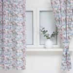 Комплект штор для кухни с подхватами «Доляна. Магнолия», 150?180 см - 2 шт., 50% хлопок, 50% п/э