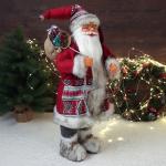 Дед Мороз под ёлку «Зимнее волшебство. Новогодняя игрушка в красной шубке с подарками», 60 см