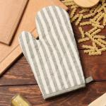 Варежка-прихватка «Доляна. Полоса», зелёная, 25?17 см, 50% п/э, 50% хлопок