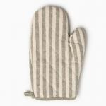 Варежка-прихватка «Доляна. Полоса», зелёная, 25?17 см, 50% п/э, 50% хлопок