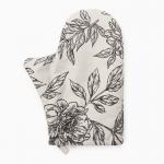 Варежка-прихватка «Этель» Black flowers, 20?27 см,100% хлопок, саржа 190 г/м?
