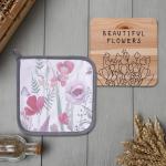 Набор кухонный «Маки»: прихватка 19?19 см, подставка под горячее