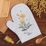 Варежка-прихватка Этель Yellow poppies 20?27 см, 100% хлопок, 250 г/м?