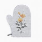 Варежка-прихватка Этель Yellow poppies 20?27 см, 100% хлопок, 250 г/м?