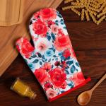 Варежка Доляна «Розы» 26?16 см, 100% п/э