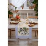 Дорожка на стол «Этель. Уютные коты», 40?146 см, 100% хлопок, саржа 190 г/м?, бежевая/синяя