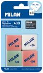 "Milan" Набор 4 ластика 430 в блистере 2,8 х 2,8 х 1,3 см