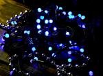Гирлянда ТМ "Bikson" нить 100LED, 9м, СИНЯЯ, большие лампы, 4 реж, зелён провод, арт. WWK31121
